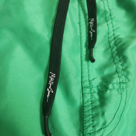 Maui And Sons Green Swim Shorts Size XL Embroidered Drawstring Mesh Pockets - Picture 10 of 11